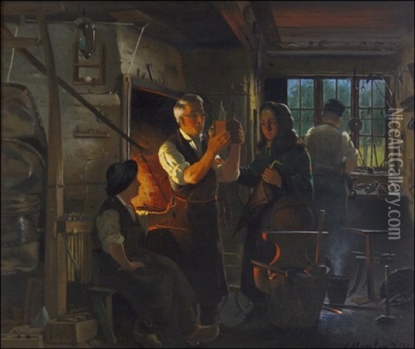 Sepan Pajassa Oil Painting - Anders Montan