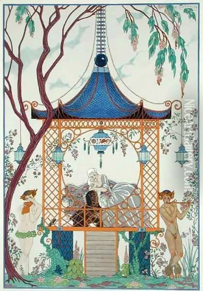 Illustration for 'Fetes Galantes' Oil Painting - Georges Barbier