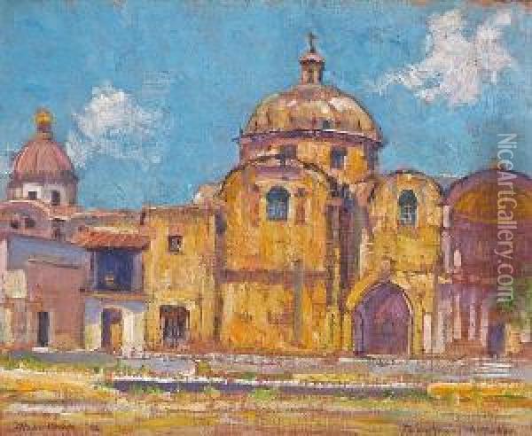 A Church In Old Mexico Oil Painting - Alson Skinner Clark