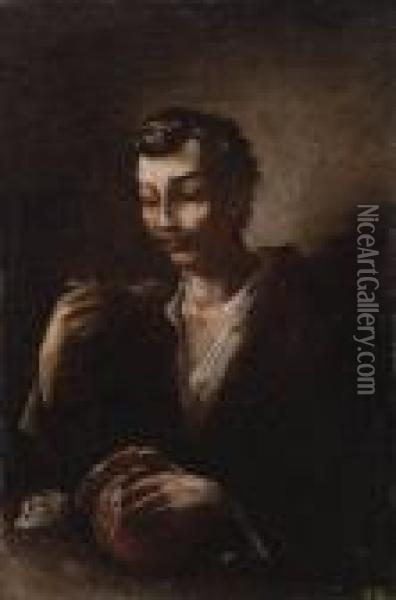 Retrato De Joven Oil Painting - Eugenio Lucas Velasquez