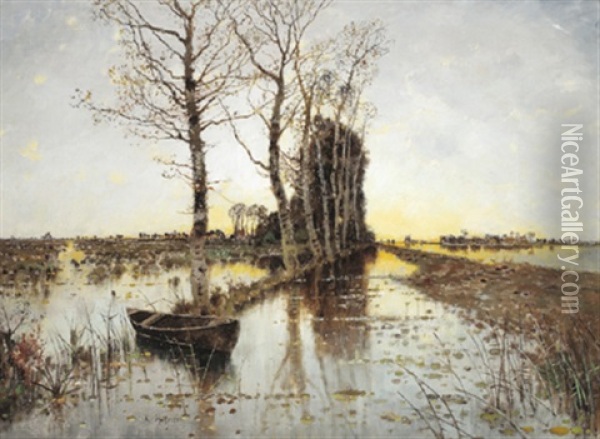 Frieslandische Landschaft Oil Painting - Karl Heffner