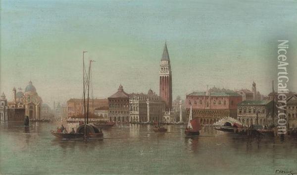 Vessels Before The Molo, Venice Oil Painting - Karl Kaufmann