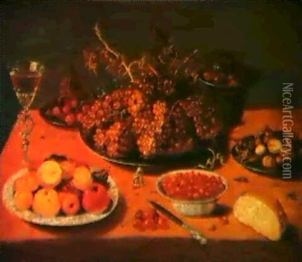 Ein Stilleben Von Fruchten, Nussen Und Einem Jangstieligen  Venezianischen Oil Painting - Osias Beert the Elder