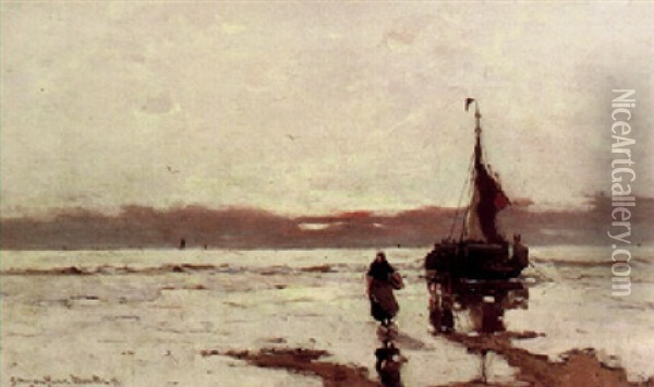 Low Tide Oil Painting - Gerhard Arij Ludwig Morgenstjerne Munthe