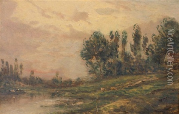 Paysage De Campagne Oil Painting - Karl Pierre Daubigny