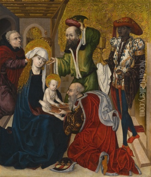 The Adoration Of The Magi Oil Painting -  Master of the Saint Florian Crucifixion Triptych