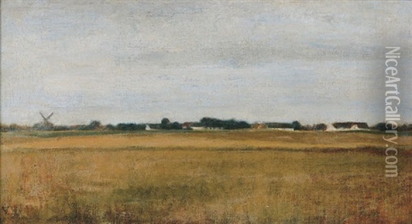 Landskab Fra Virum Ved Frederiksdal, Sommer Oil Painting - Vilhelm Hammershoi