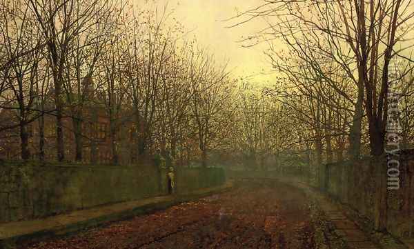 An Autumn Lane Oil Painting - John Atkinson Grimshaw