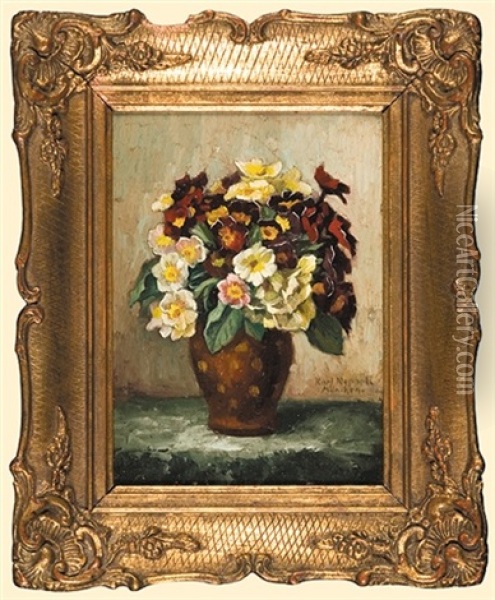 Flowers In The Vase Oil Painting - Karl Neppel