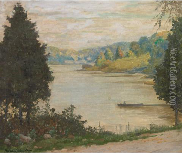 The Quiet Bay, Penetanguishene Oil Painting - Franz Hans Johnston