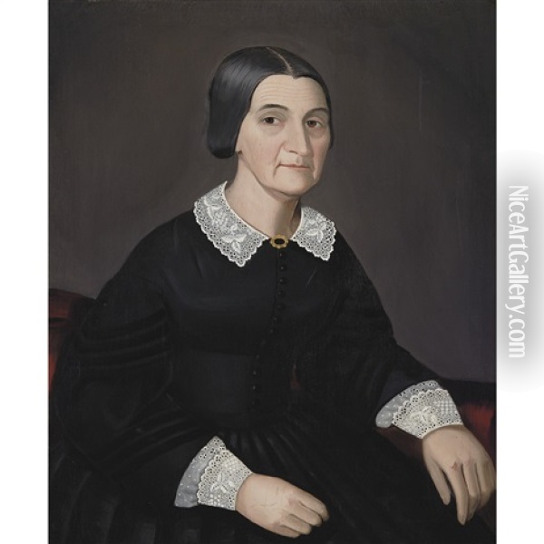 Mrs. Lyman Of West Stockbridge, Massachusetts Oil Painting - Ammi Phillips