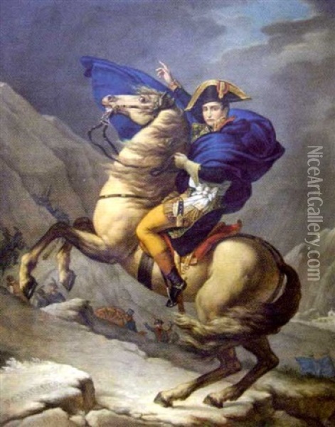 Bonaparte Franchissant Les Alpes Oil Painting - Antoine Jean (Baron Gros) Gros