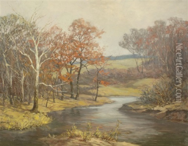 Late Fall Along The Mackinaw Oil Painting - Peter Winthrop Sheffers