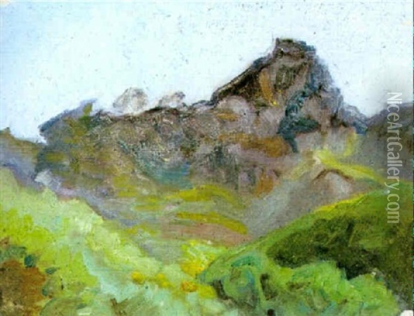Bergslandskap Oil Painting - Ivan Agueli