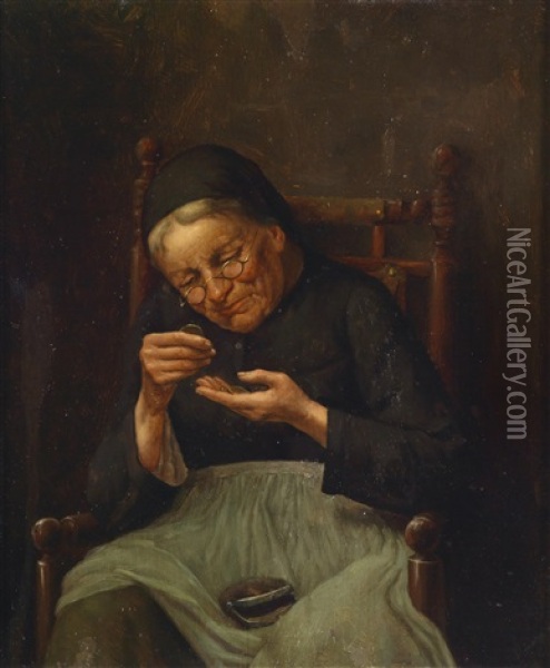 Geldzahlendes Mutterchen Oil Painting - Johann Georg Meyer von Bremen