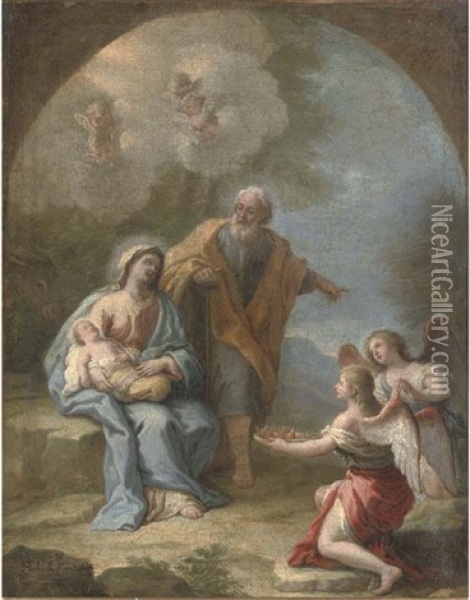 The Rest On The Flight Into Egypt Oil Painting - Paolo de Matteis