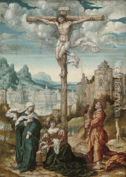 The Crucifixion Oil Painting - Bernaert (Barend) van Orley