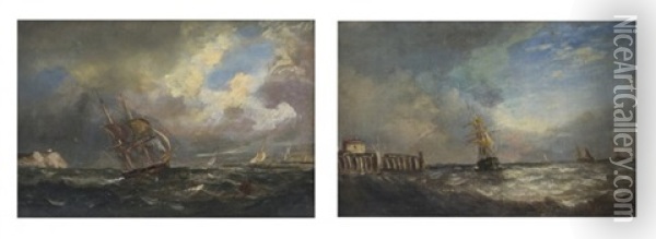 The Storm; Clearing Skies (pair) Oil Painting - Abraham Hulk the Elder