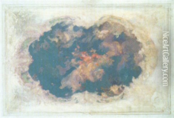 Etude De Plafond Oil Painting - Georges Jules Victor Clairin