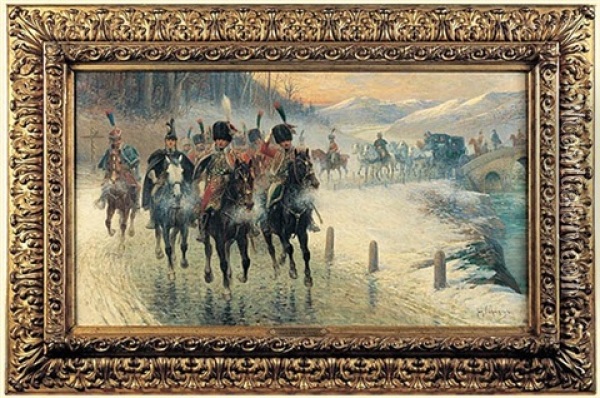 Austerlitz Oil Painting - Jan van Chelminski