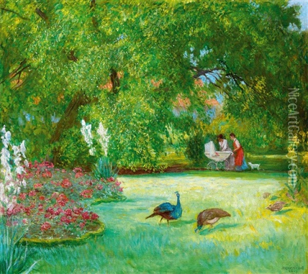 Castle Park, 1913 Oil Painting - Jenoe Jendrassik