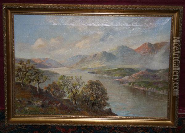 Highland Loch View Oil Painting - Frances E. Jamieson