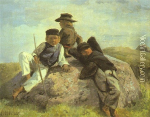 Pojkarnas Vilostund Oil Painting - Albert Edelfelt