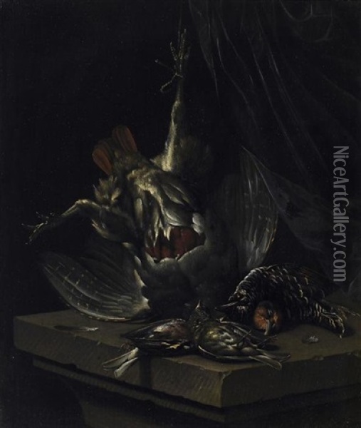 Stilleben Mit Erlegten Singvogeln Oil Painting - Cornelis van Lelienbergh