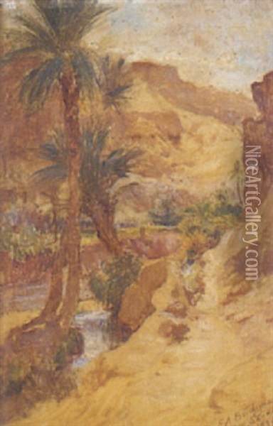 Vue De Bou-saada Oil Painting - Frederick Arthur Bridgman