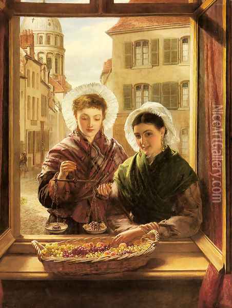 At my Window, Boulogne Oil Painting - William Powell Frith