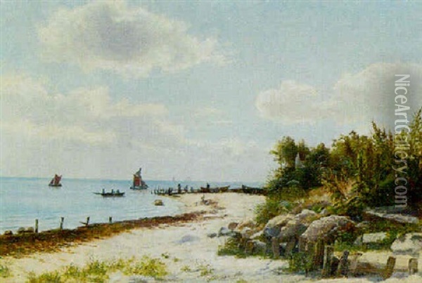 On The Normandy Coast Oil Painting - Fritz Hultmann