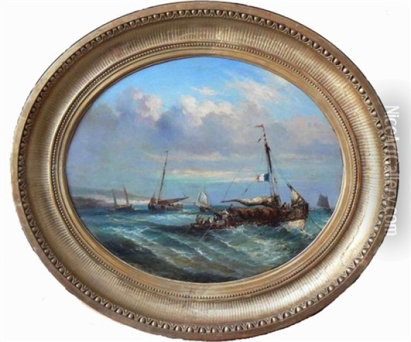 Marine Oil Painting - Jules Achille Noel