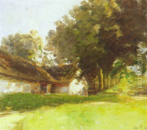 Landskab Med Hus Oil Painting - Julius Paulsen