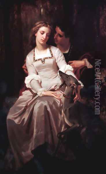 Tristan and Isolde Oil Painting - Hugues Merle