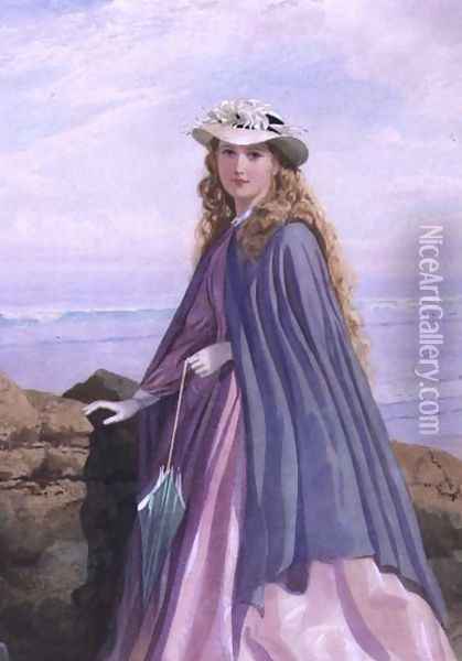 A Lady by the Sea Oil Painting - John Simmons