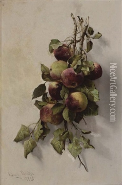 Branche De Pecher En Fruits Oil Painting - Edwin Deakin
