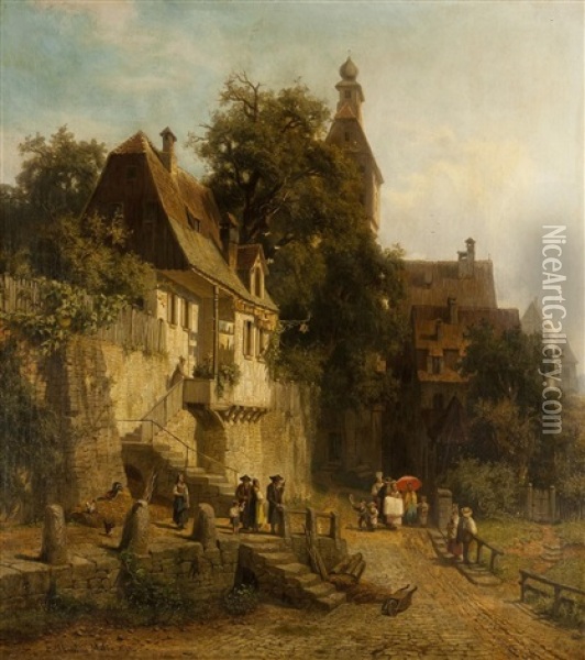 Hinterm Stadttor Oil Painting - Christian Friedrich Mali