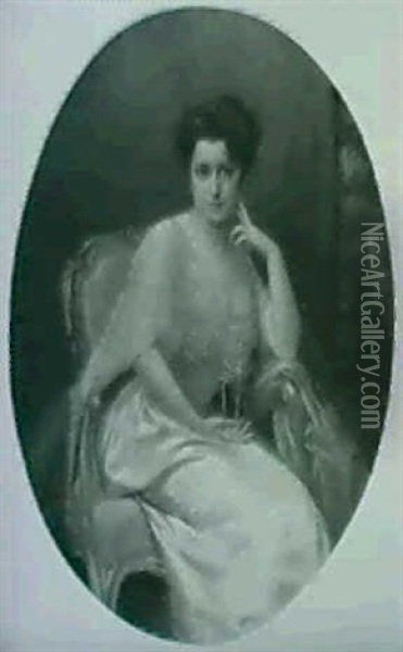 Frau Anna Sacher, Hotelbesitzerin In Wien Oil Painting - Rudolf Fuchs