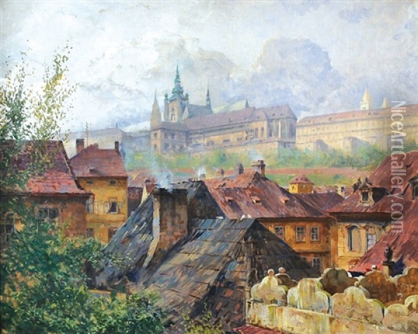 Prague Oil Painting - Viktor Oliva