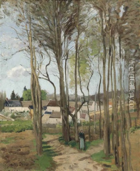 Le Village A Travers Les Arbres Oil Painting - Camille Pissarro