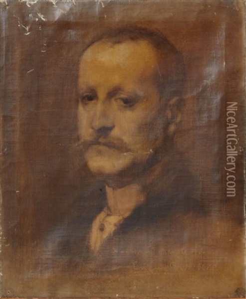 Portrait De Maurice Hamel Oil Painting - Eugene Carriere