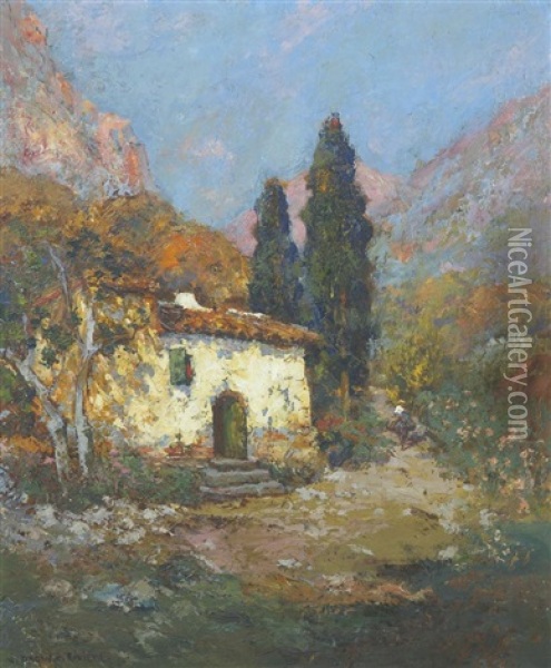Un Refuge Dans Le Maquis Corse Oil Painting - Charles Henri Gaston Dagnac-Riviere
