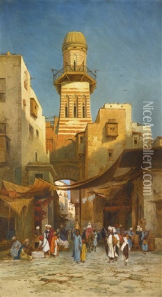 An Eastern Gateway Oil Painting - Hermann David Salomon Corrodi