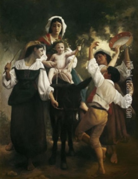 Tanzende Musikantengruppe Oil Painting - Tito Conti