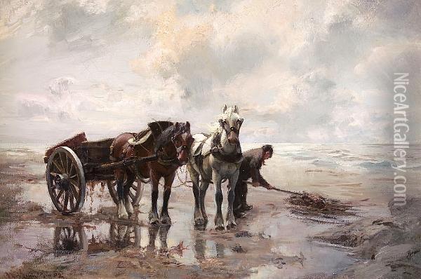 Gathering Kelp, Angus Oil Painting - William Bradley Lamond