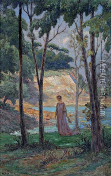 Promeneuse Oil Painting - Henrik Georges Charrier