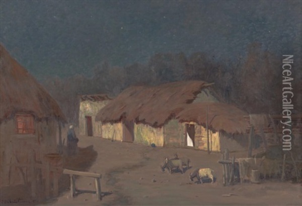 Moonlight In The Argentine, South America Oil Painting - Ernest William Christmas