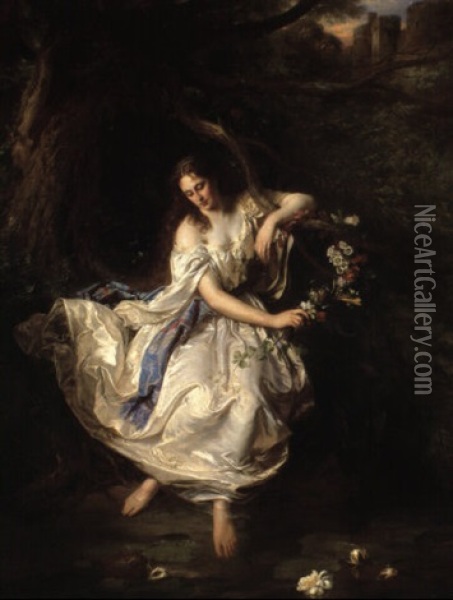 Ophelia Oil Painting - Wilhelm Trautschold