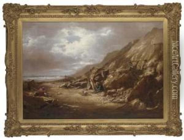 The Cliffs In Sunlight Oil Painting - John Thorpe