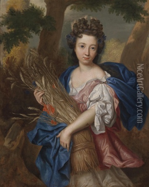 Bildnis Einer Jungen Dame Als Ceres Oil Painting - Pierre Mignard the Elder
